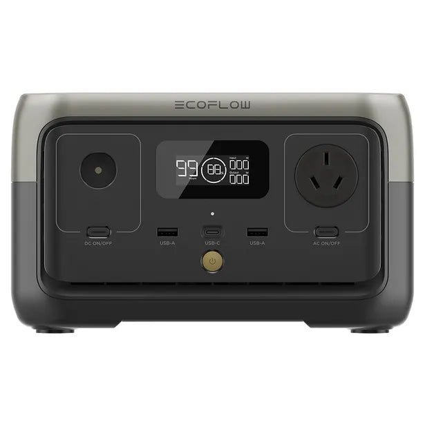 ECOFLOW RIVER 2 PORTABLE POWER STATION W/ 300W AC OUTPUT & BUILT-IN 256WH (21AH@12V) BATTERY EFRIVER2