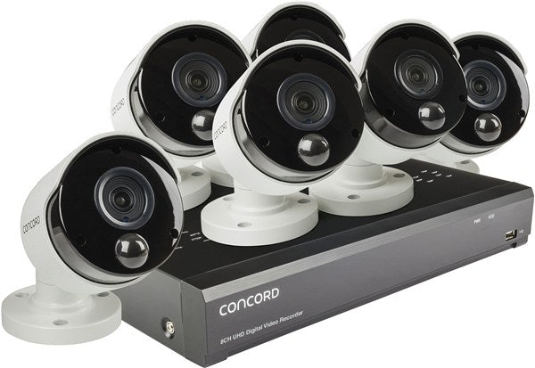 Concord 8 Channel 4K DVR Package - 6x4K Cameras