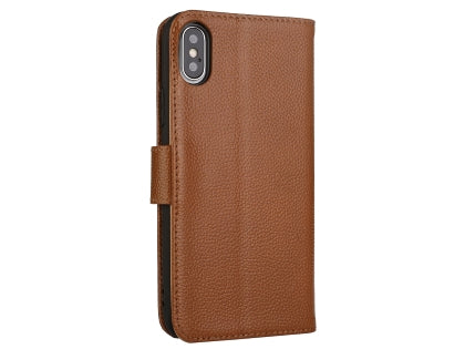 iPhone Xs Max Premium Leather Wallet Case with Stand