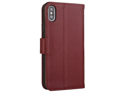 iPhone Xs Max Premium Leather Wallet Case with Stand