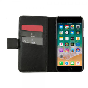 NVS Executive Wallet Folio for iPhone 8/7 Plus with Detachable Case - Black